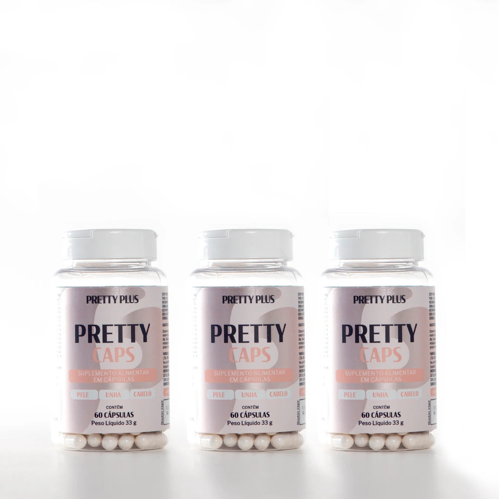 Kit Cabelo Pele e Unha 90 Dias Pretty Plus – Força e Beleza de Dentro pra Fora